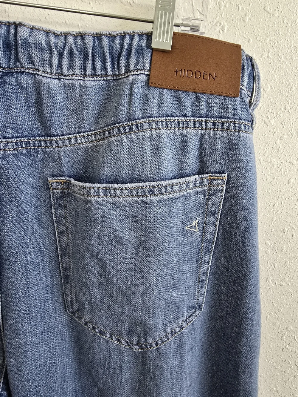 Wide Leg Light Blue Drawstring Jeans - Picture 8 of 11